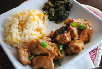 Апельсиновый рис с курицей Шога-яки