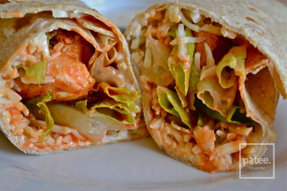 Куриное Буффало, завернутое в лепешку - Шаг 3