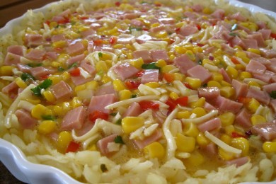 Картофельный пирог с кукурузной сальсой - приготовление