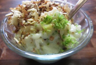 Рисовый пудинг с кокосом и миндалем