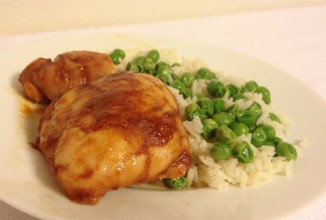 Курица с рисом под ананасово-апельсиновым соусом