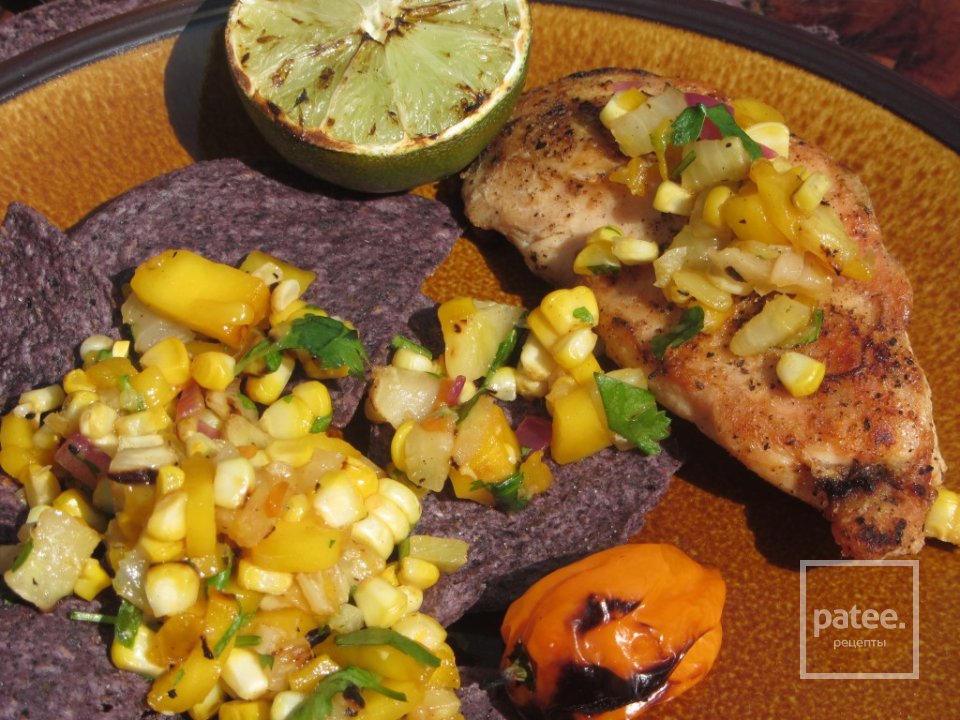 Сальса с овощами и фруктами, обжаренными на гриле - Шаг 7