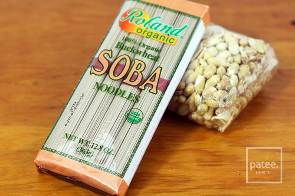 Лапша Соба со спаржей и арахисом - Шаг 1