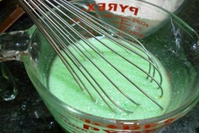 Зеленые вафли - приготовление