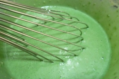 Зеленые вафли - приготовление