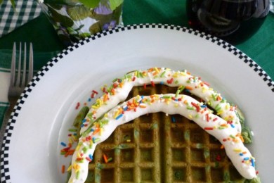 Зеленые вафли - приготовление