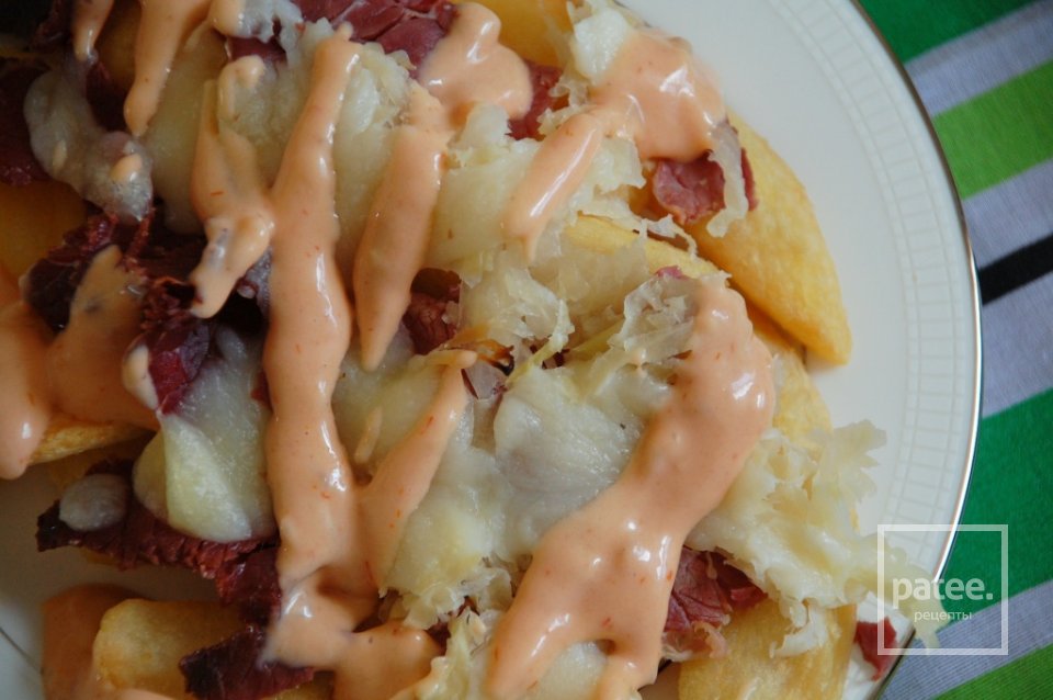 Картофель фри с говядиной и квашеной капустой - Шаг 6