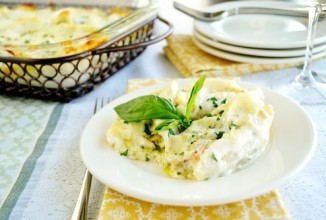 Паста ракушки с песто и курицей