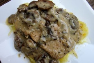 Свиные отбивные с грибами