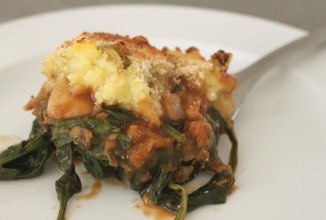 Чечевичный пирог с коркой из картофельного пюре