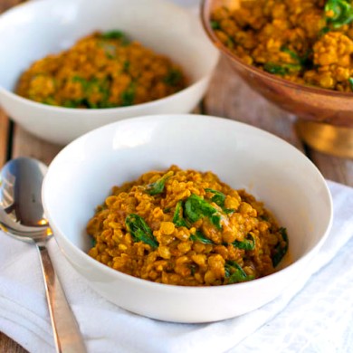 Чечевица с пастой карри и шпинатом - Шаг 8