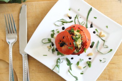 Помидоры с базиликом "Сырные" - приготовление