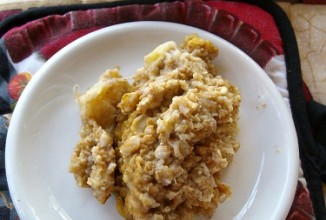 Запеченная овсянка с тыквой и бананами