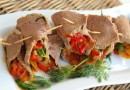 Рулеты из говядины с маринованным перцем