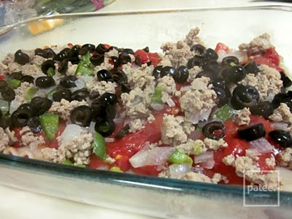 Пицца-лазанья с индейкой, оливками и грибами - Шаг 8