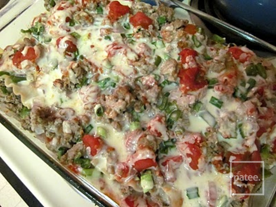 Пицца-лазанья с индейкой, оливками и грибами - Шаг 13