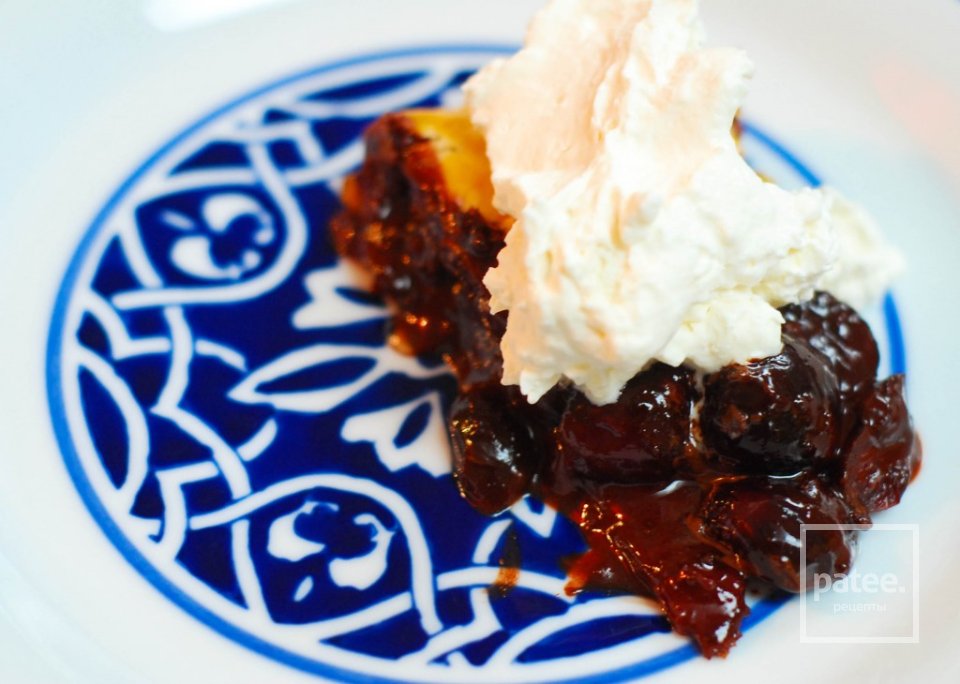 Открытый вишневый пирог с темным шоколадом - Шаг 7