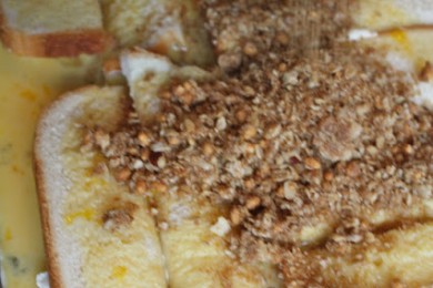 Запеченные французские тосты с бананами и мюсли - приготовление