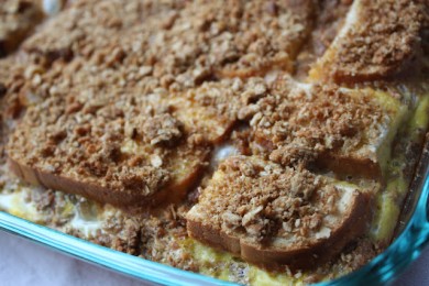 Запеченные французские тосты с бананами и мюсли - приготовление