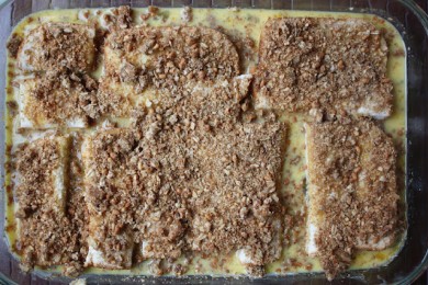 Запеченные французские тосты с бананами и мюсли - приготовление