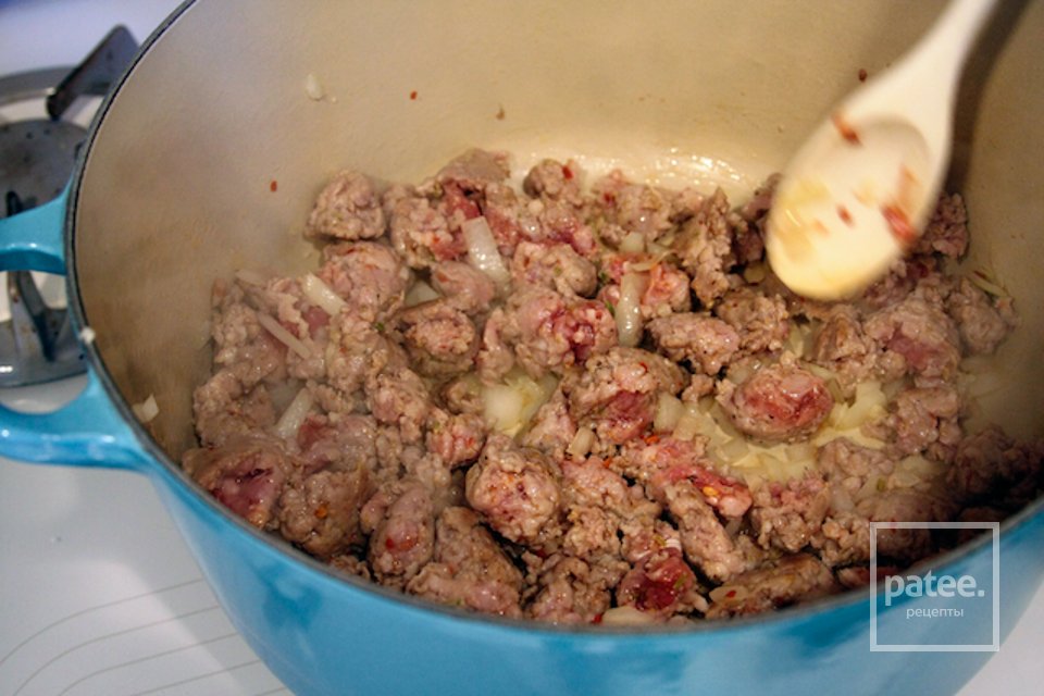 Орекьетте с колбасой и соусом песто - Шаг 7