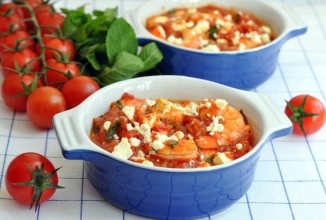 Креветки с сыром и помидорами