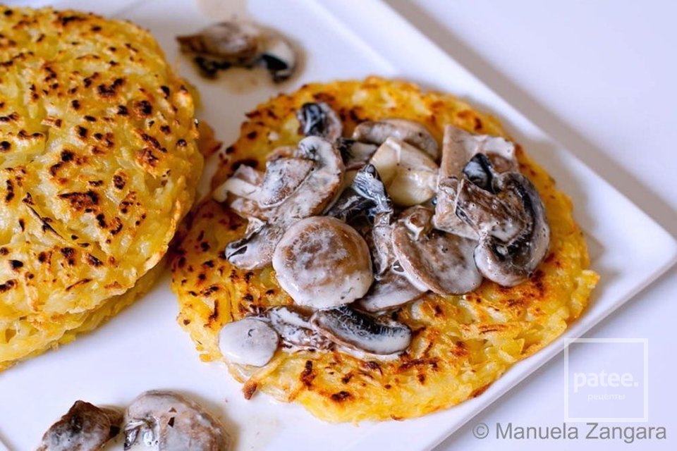 Рёшти с грибами и лососиной - Шаг 8