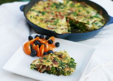 Рецепт Фриттата с беконом, грибами и брокколи