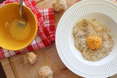 Шарики из батата и козьего сыра - приготовление