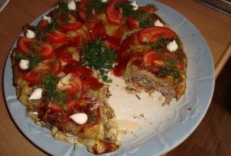 Кабачковая запеканка с фаршем