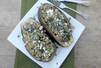 Фаршированный перец и баклажан