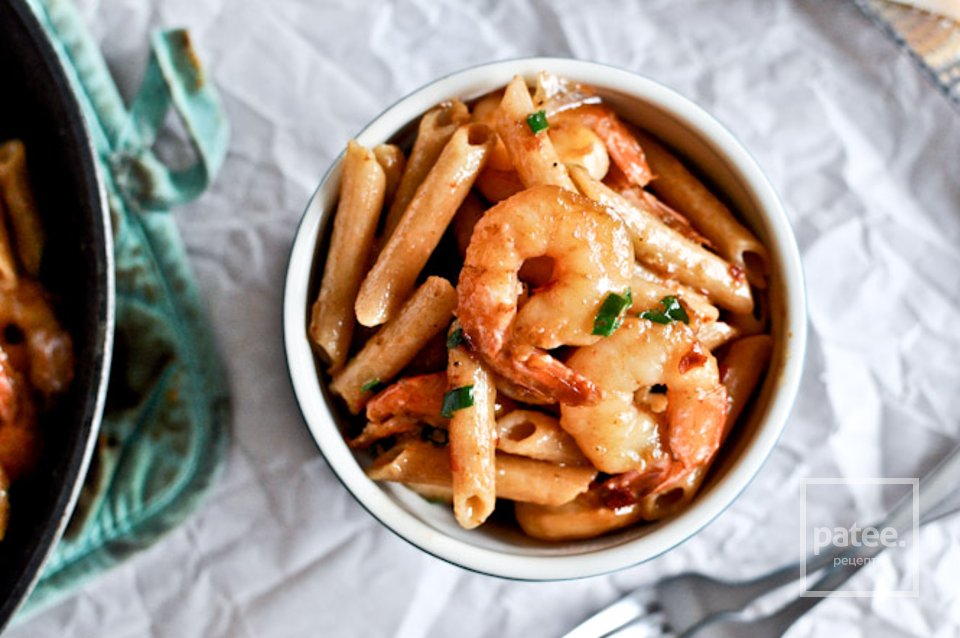 Креветки с пастой и пармезаном - Шаг 7