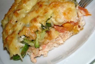 Запеканка из овощей и куриного фарша