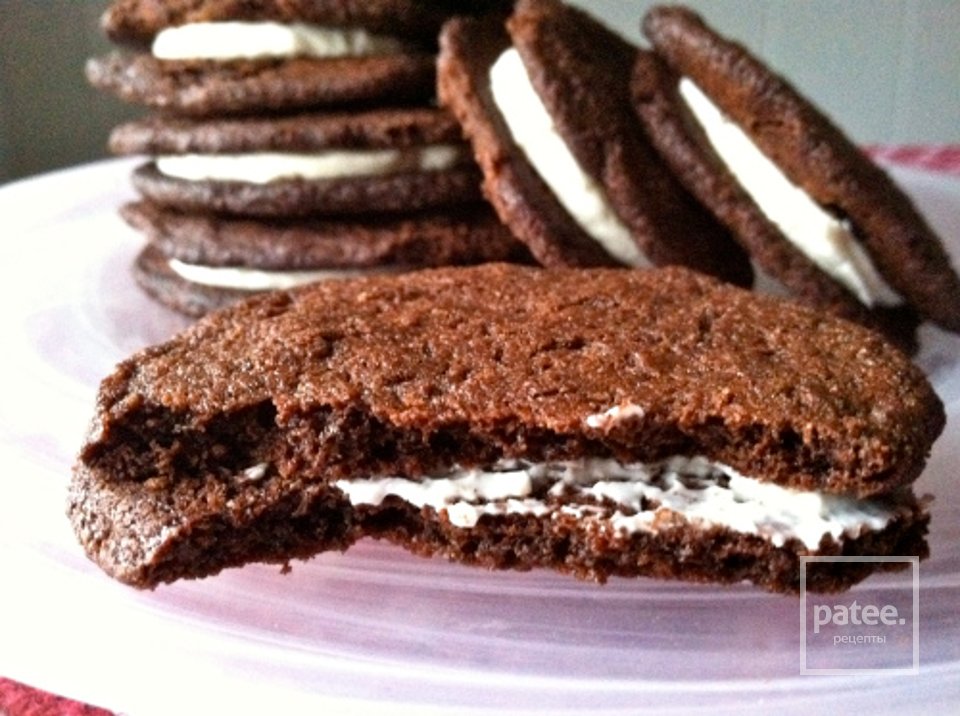 Домашнее печенье Орео с нежным творожным кремом - Шаг 10