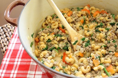 Паста с сыром и индейкой - приготовление