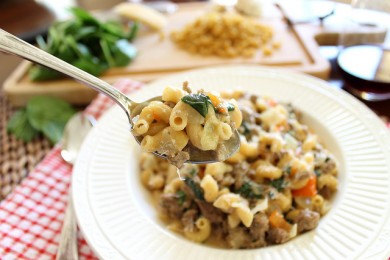 Паста с сыром и индейкой - приготовление