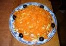 Салат из корейской морковки с ветчиной