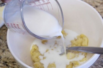 Мраморный шоколадно-банановый пирог - приготовление