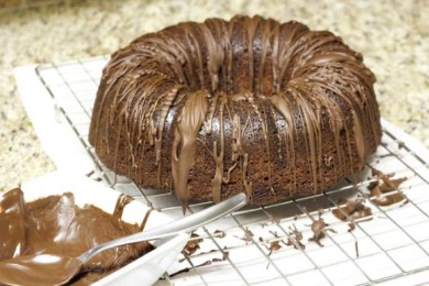 Мраморный шоколадно-банановый пирог - приготовление