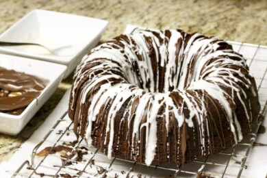 Мраморный шоколадно-банановый пирог - приготовление