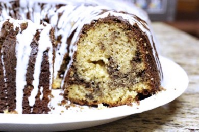 Мраморный шоколадно-банановый пирог - приготовление