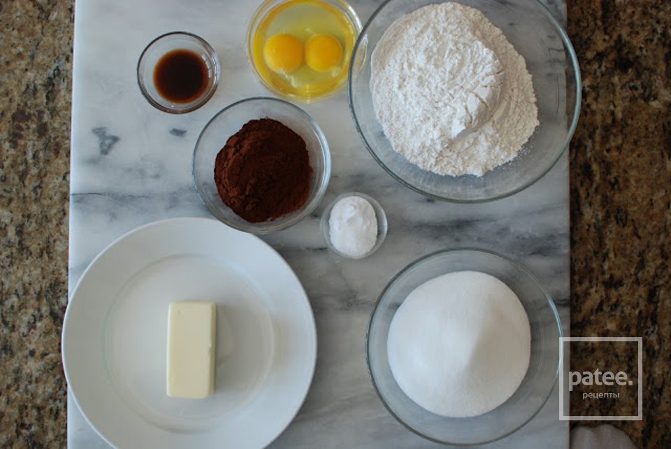Шоколадные кексы с ореховым кремом - Шаг 1