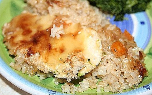 Запеченная курица с рисом