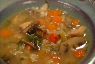 Рисовый суп с грибами