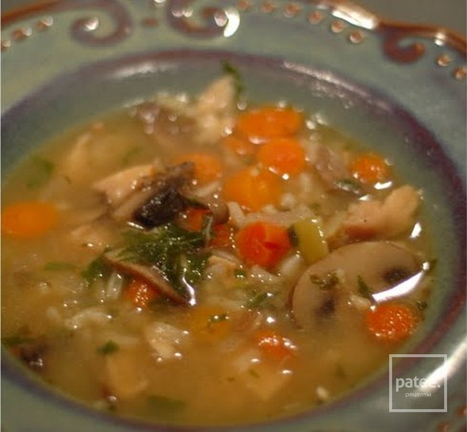 Рисовый суп с грибами - Шаг 2