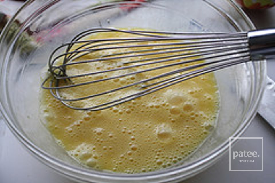 Страта с хлебом, луком и ветчиной - Шаг 2