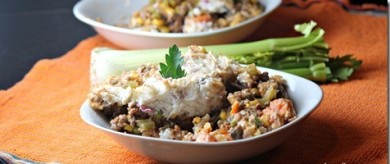 Рецепт Запеканка из мяса с овощами и картофельного пюре
