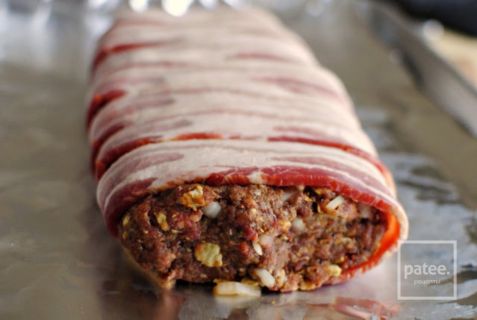 Мясной рулет в беконе - Шаг 5