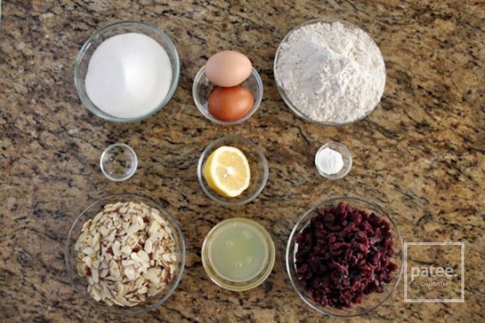 Миндальные бискотти с клюквой - Шаг 1