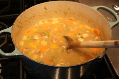 Осенний закрытый пирог с овощами - приготовление